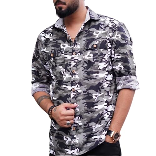 Beyond Raw Camouflage Print Full Sleeve Shirt