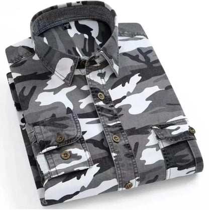 Beyond Raw Camouflage Print Full Sleeve Shirt