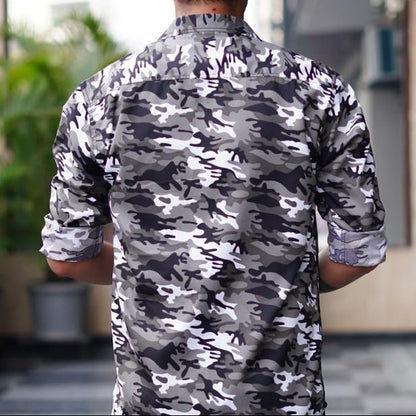 Beyond Raw Camouflage Print Full Sleeve Shirt