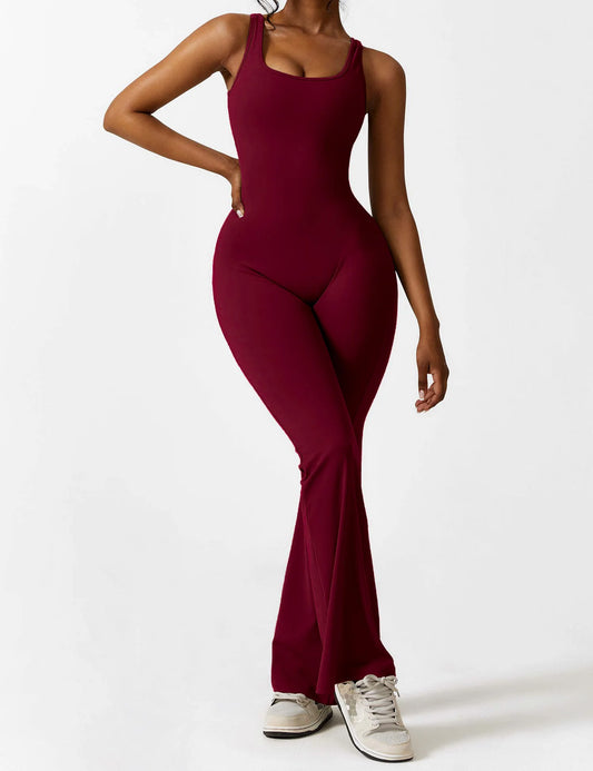 Beyond Raw V-Back Flared Jumpsuit