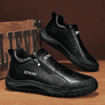 Men's Slip-On Shoes With Side Zipper