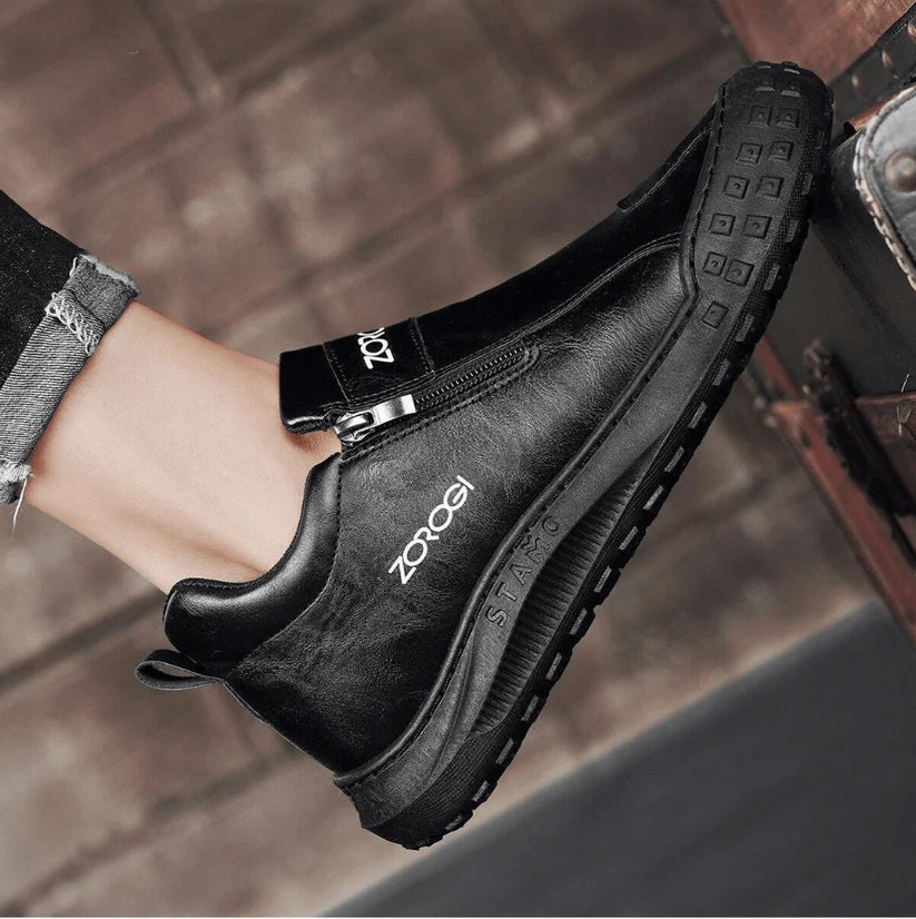 Men's Slip-On Shoes With Side Zipper