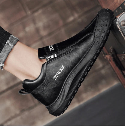 Men's Slip-On Shoes With Side Zipper