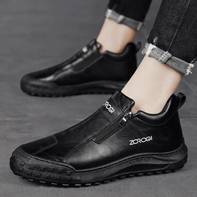 Men's Slip-On Shoes With Side Zipper