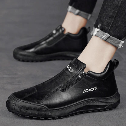 Men's Slip-On Shoes With Side Zipper