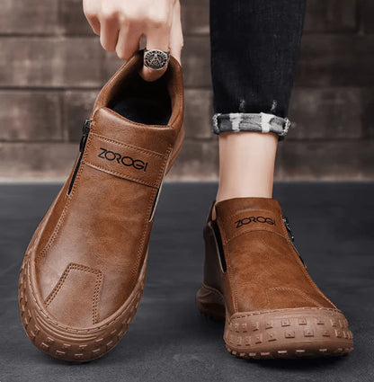 Men's Slip-On Shoes With Side Zipper