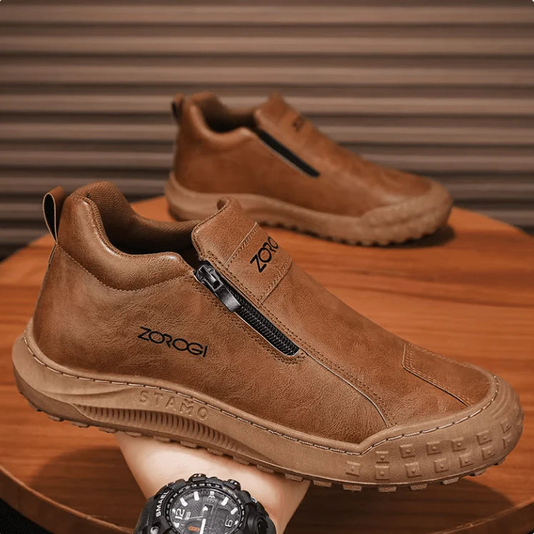 Men's Slip-On Shoes With Side Zipper