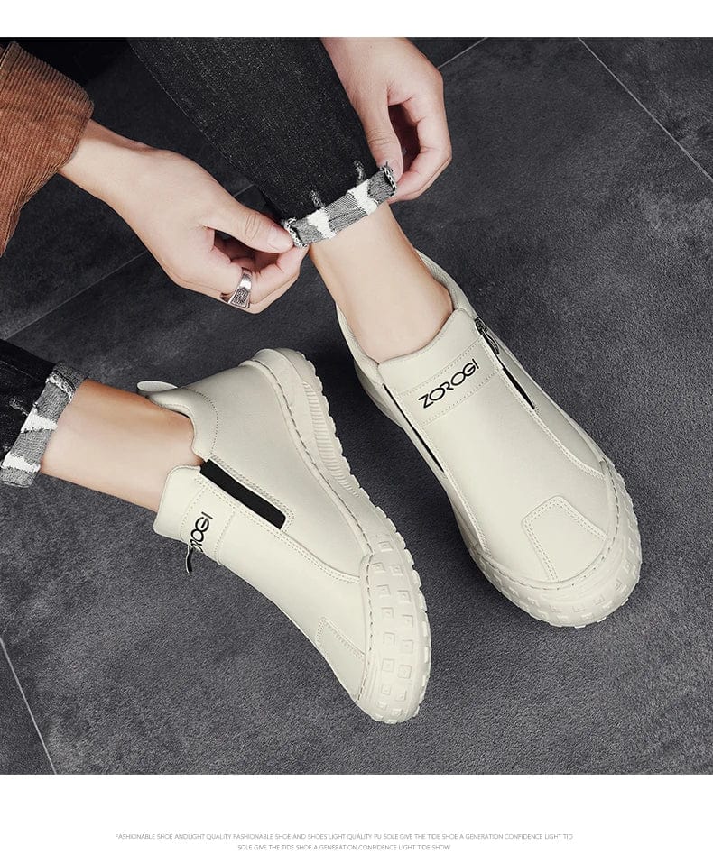 Men's Slip-On Shoes With Side Zipper