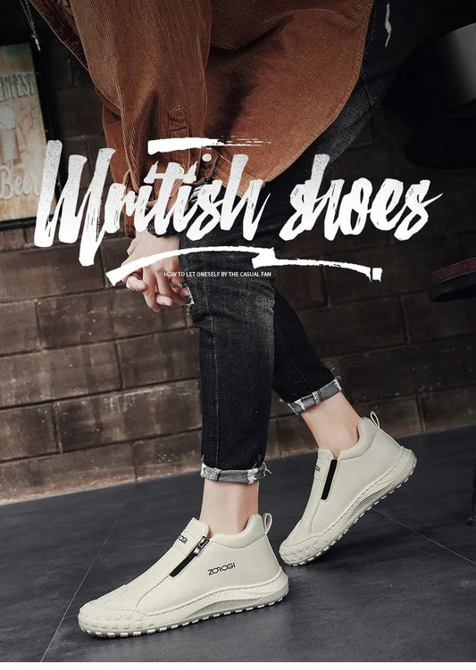 Men's Slip-On Shoes With Side Zipper