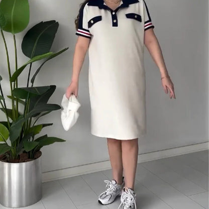 Beyond Raw Casual Lapel Short Sleeve Dress